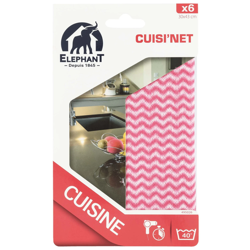 [3543534950269] ELEPHANT Panos multiusos Cuisi'Net lote de 6