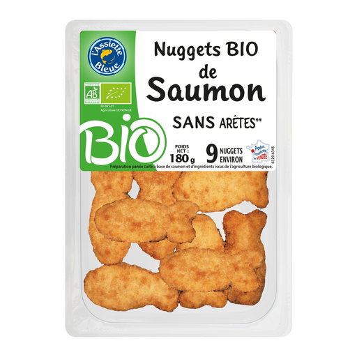 [3551610008476] L'ASSIETTE BLEUE Organic Boneless Salmon Nuggets, pack of approx. 9 nuggets