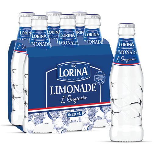 [3551720201217] LORINA Limonada finamente gaseosa vidrio 6 x 20 cl