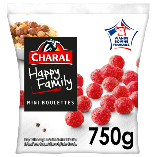[3559561003397] CHARAL Soft mini meatballs for cooking 50 pieces (750g)