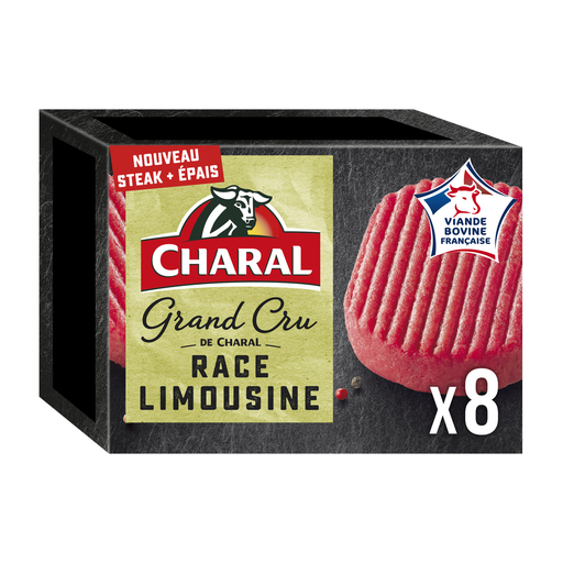 [3559561003434] CHARAL Grand Cru Limousin beef burger 12% fat 8 pieces 100 g