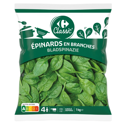 [3560070122165] CARREFOUR CLASSIC Épinards en branches 1 kg