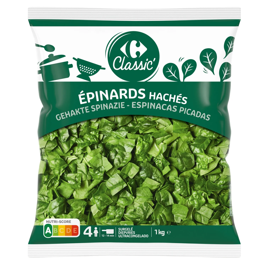 CARREFOUR CLASSIC Espinafres picados 1 kg