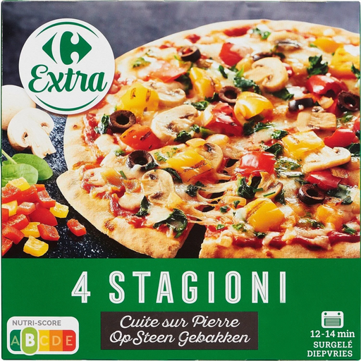 [3560070123971] CARREFOUR Pizza 4 Stagioni cuite sur pierre EXTRA 400 g