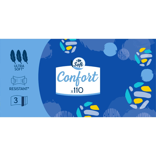 [3560070139675] CARREFOUR Comfort Tissues 3-Ply Ultra Soft FSC 110 units
