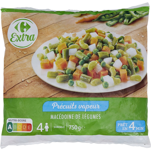 [3560070140398] CARREFOUR Macédoine de légumes cuits 5 variétés 750 g