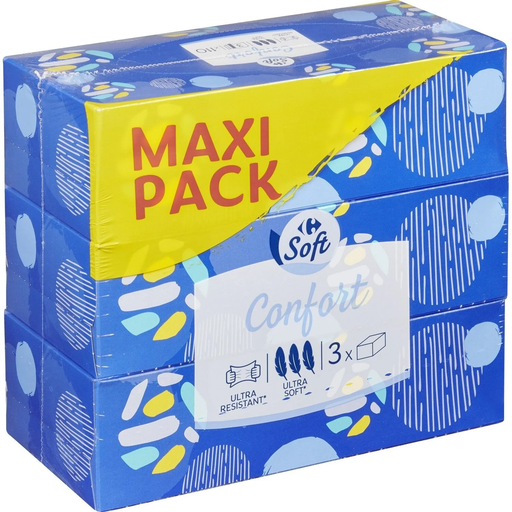 [3560070153572] CARREFOUR Comfort Paper Tissues 3-Ply 3x110 tissues