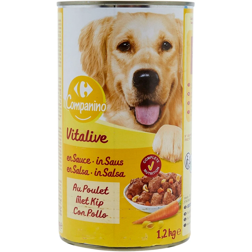 [3560070174102] CARREFOUR Pâtée Pour Chien Adulte Poulet Carotte Pâtes 1,2 kg