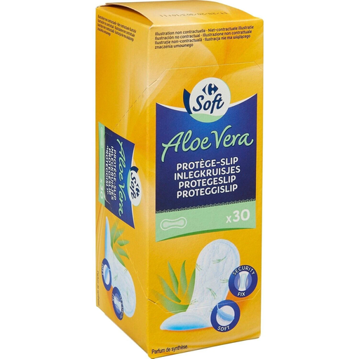 [3560070180349] CARREFOUR Protège-slips Normal Aloe Vera SOFT, la boite de 30