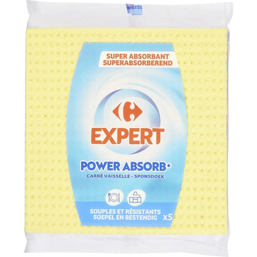[3560070182367] CARREFOUR Carrés vaisselle Super Absorbants EXPERT paquete de 5