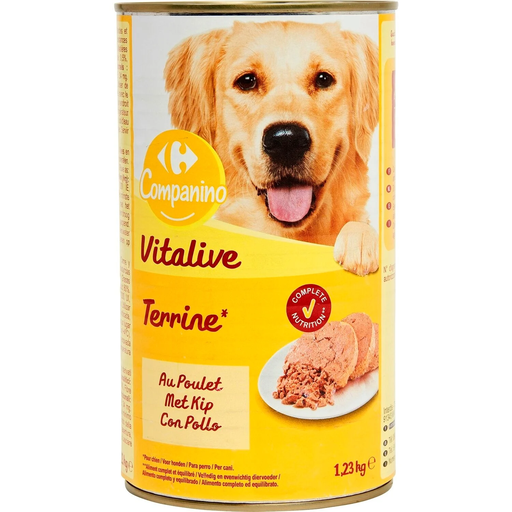 [3560070210206] CARREFOUR Pâtée pour chien adulte au poulet 1,23 kg