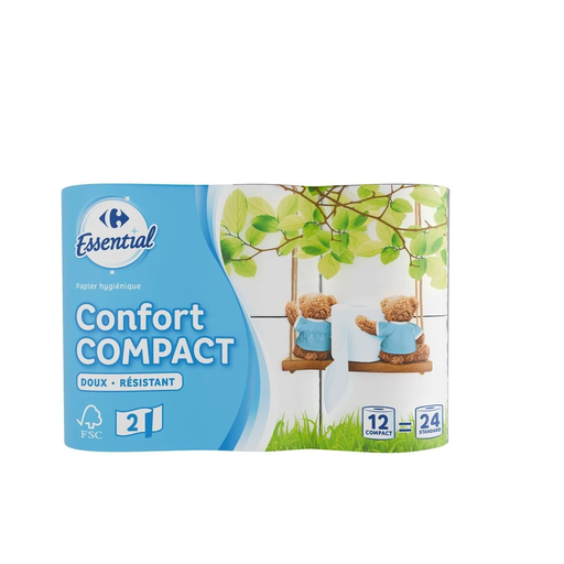 [3560070213627] CARREFOUR Toilet Paper Double Ply Compact 12 rolls