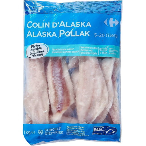 [3560070224975] CARREFOUR Filetes de escamudo do Alasca MSC EXTRA 5/20 1 kg