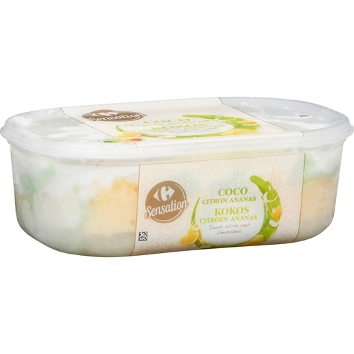 [3560070258819] CARREFOUR Sensation Coconut Lemon and Pineapple Ice Cream 499.5 g