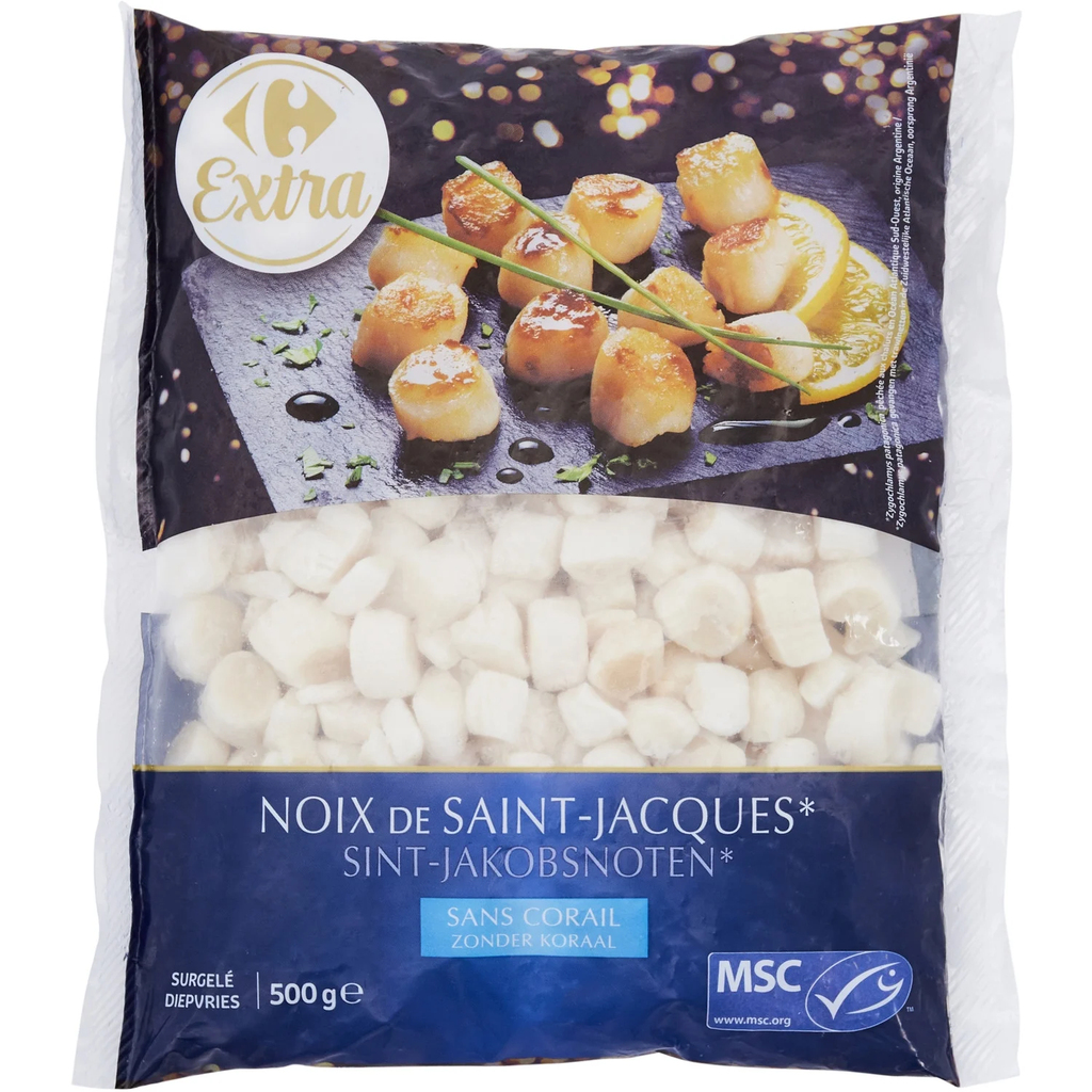 CARREFOUR Vieiras sem Coral MSC EXTRA 500 g