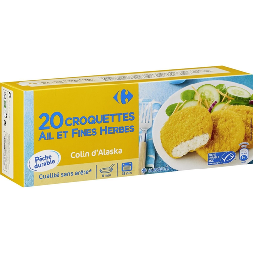 [3560070274772] CARREFOUR Peixe panado alho e finas ervas 20 x 50 g