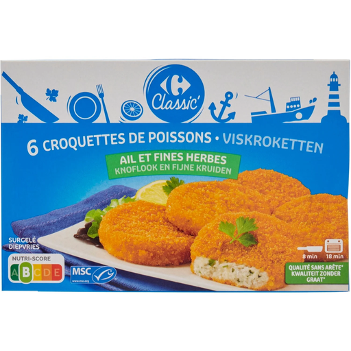[3560070274802] CARREFOUR CLASSIC Croquetes de peixe alho, ervas finas 300 g