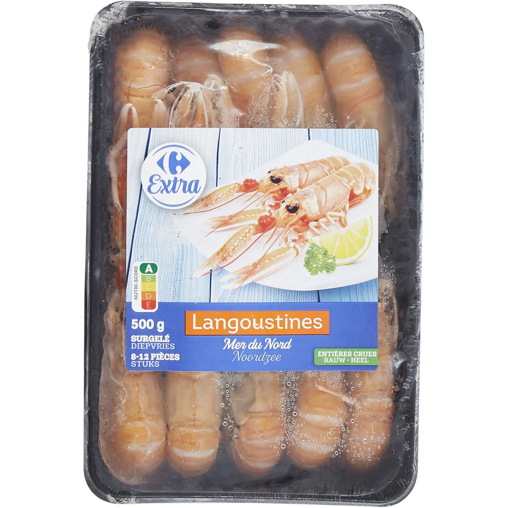 CARREFOUR Lagostins Inteiros Crus do Mar do Norte EXTRA 500 g