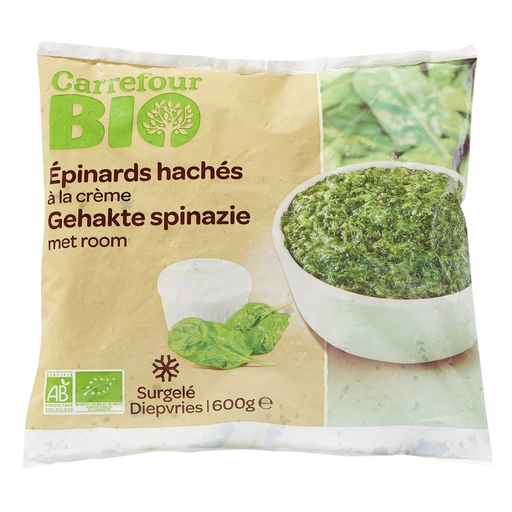 [3560070319497] CARREFOUR Espinafres picados com natas Bio 600 g