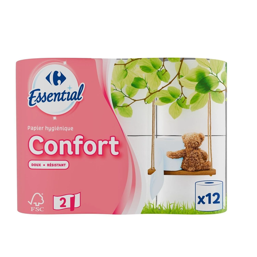 [3560070332557] CARREFOUR Confort Doux Toilet Paper 12 rolls