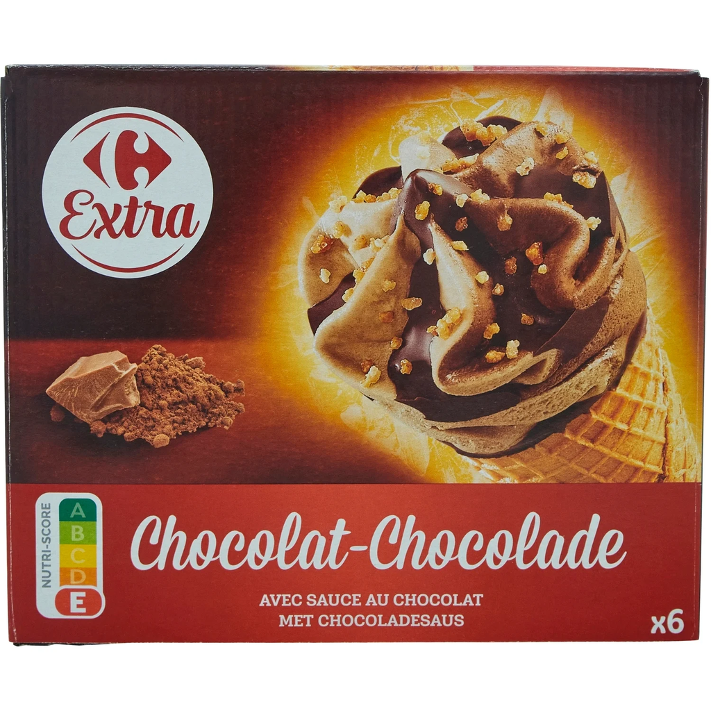 CARREFOUR Gelados Cones de Chocolate EXTRA 408 g