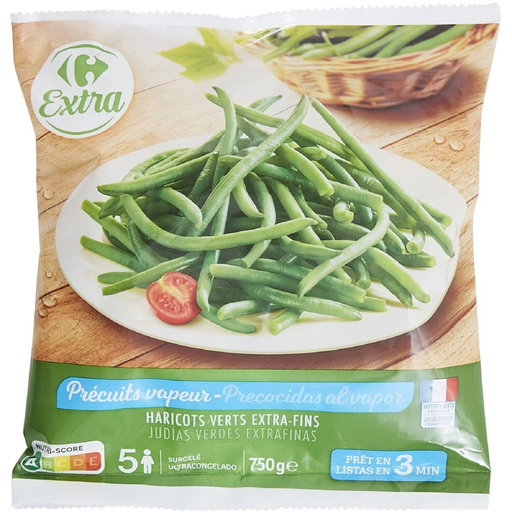 [3560070356942] CARREFOUR Haricots verts extra-fins précuits vapeur 750 g