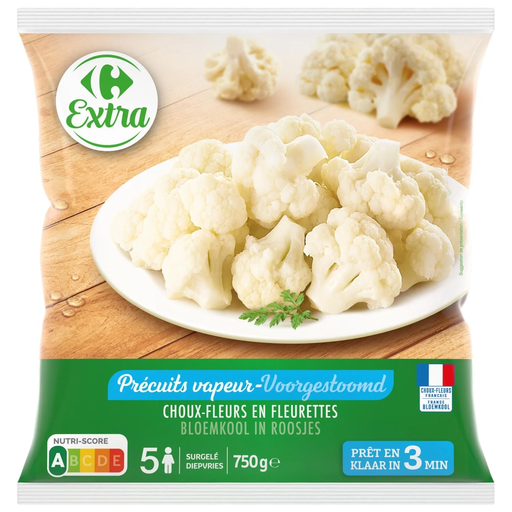 [3560070356973] CARREFOUR Choux-fleurs précuits vapeur EXTRA 750 g