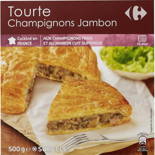[3560070401390] CARREFOUR Tourte champignons jambon 500 g