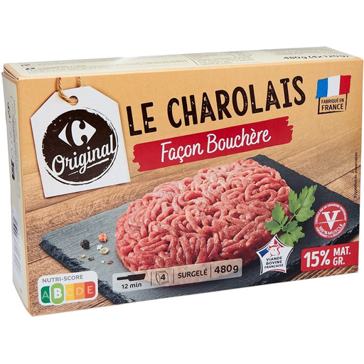 [3560070427918] CARREFOUR Charolais beef burgers butcher style 4x120g