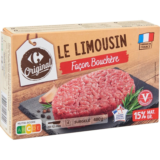 [3560070427949] CARREFOUR Butcher-style minced steaks 15% fat ORIGINAL 480g