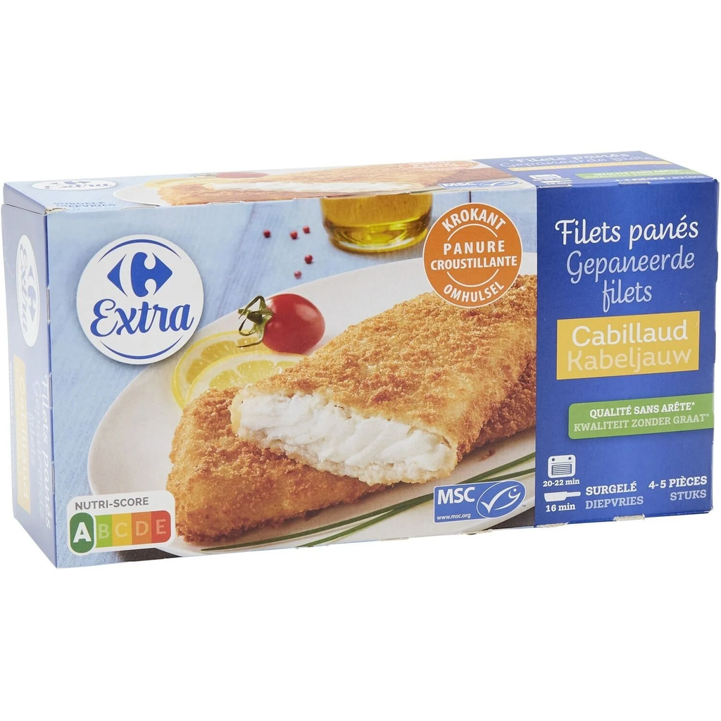 CARREFOUR Breaded Cod Fillets EXTRA 500 g