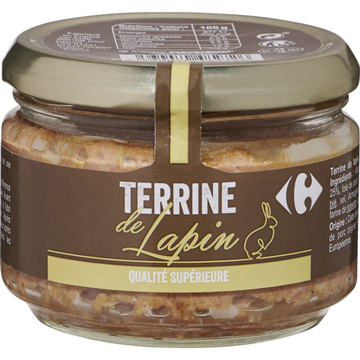 [3560070482726] CARREFOUR Paté terrina de conejo 180 g