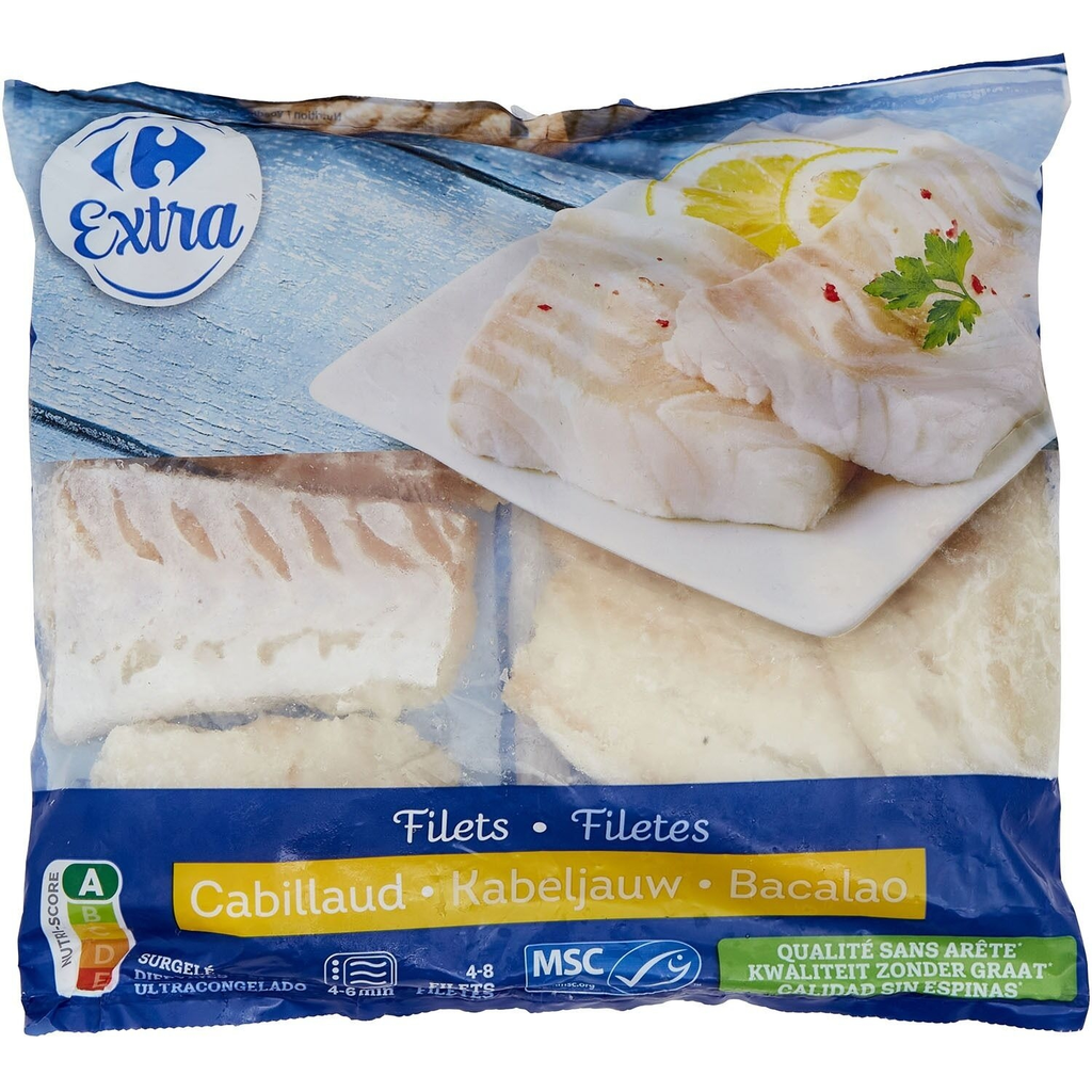 CARREFOUR Filets de cabillaud EXTRA 800 g