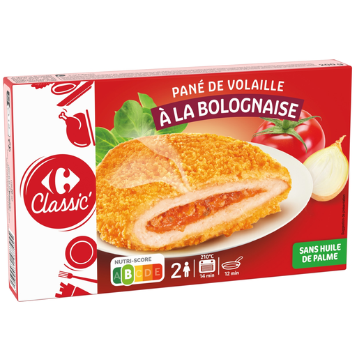 [3560070487455] CARREFOUR CLASSIC Turkey & chicken breaded bolognaise style 200 g
