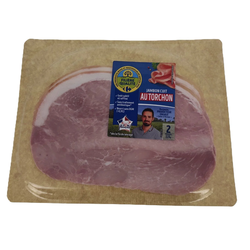 FILIERE QUALITE CARREFOUR Cooked Ham with Rind 120 g
