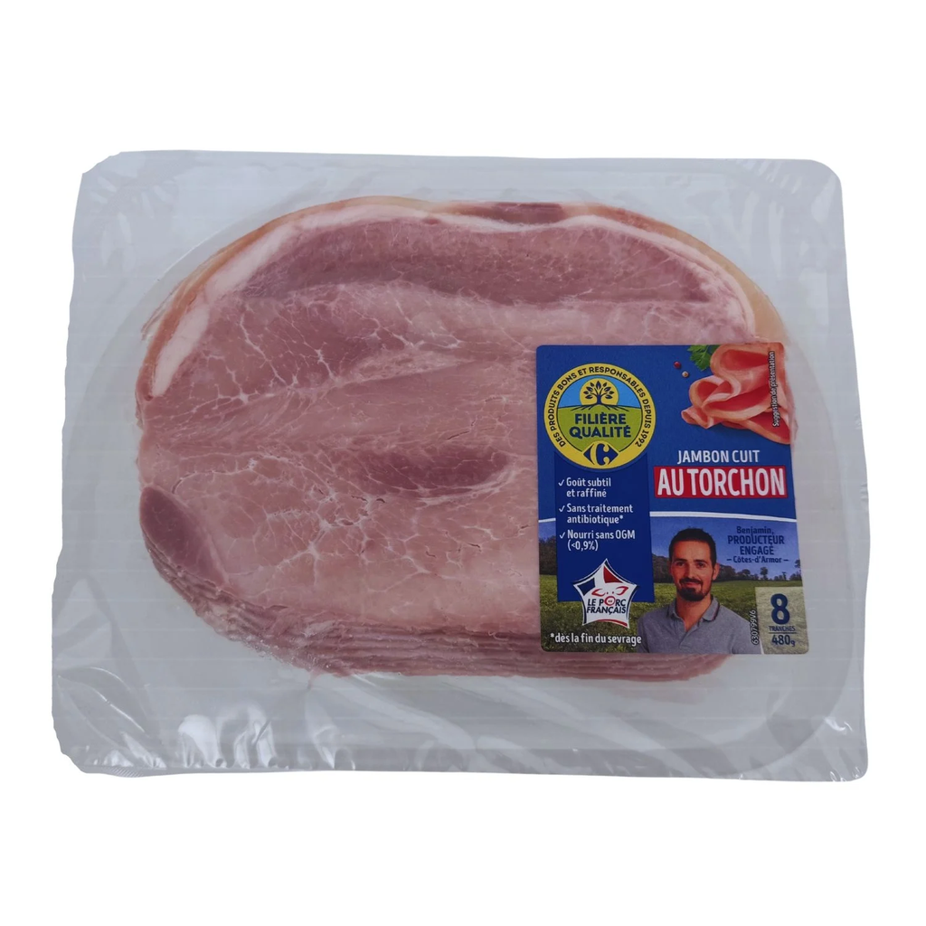 FILIERE QUALITE CARREFOUR Jamón Cocido con Corteza 480 g
