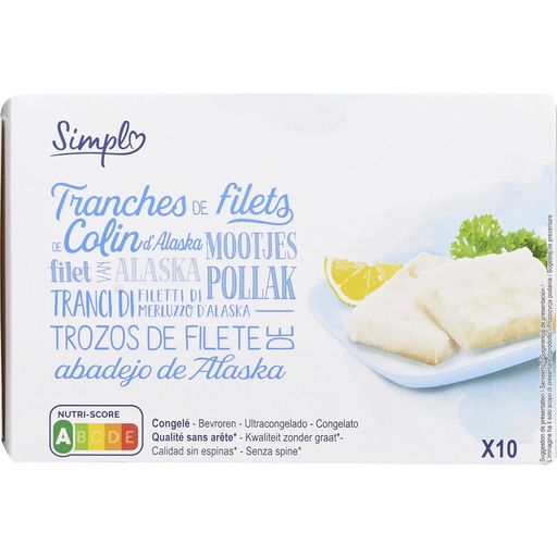 [3560070529636] SIMPL Filetes de abadejo de Alaska en lonchas 100 g
