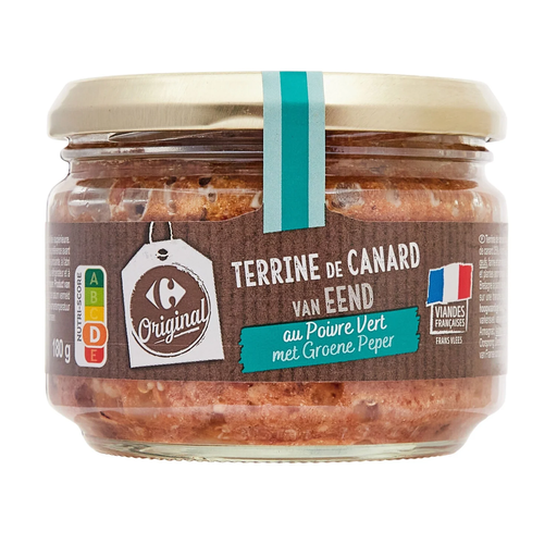 [3560070558575] CARREFOUR Terrina de Pato a la Pimienta Verde 180 g