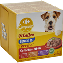 CARREFOUR Paté para Cão Sénior Terrina Vaca Fígado Peru Vitela Caça 3x300g