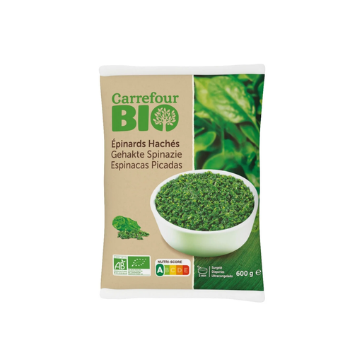 [3560070568833] CARREFOUR Espinafres Picados Bio 600 g