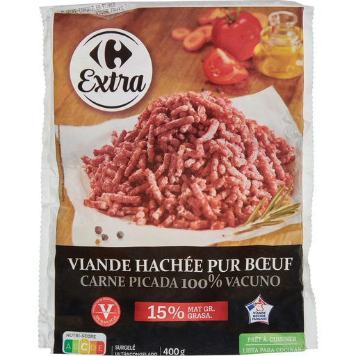[3560070714568] CARREFOUR Ground Beef 15% Fat EXTRA 400 g