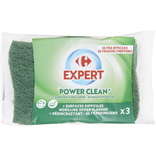 [3560070715336] CARREFOUR Estropajos Power Clean EXPERT el paquete de 3