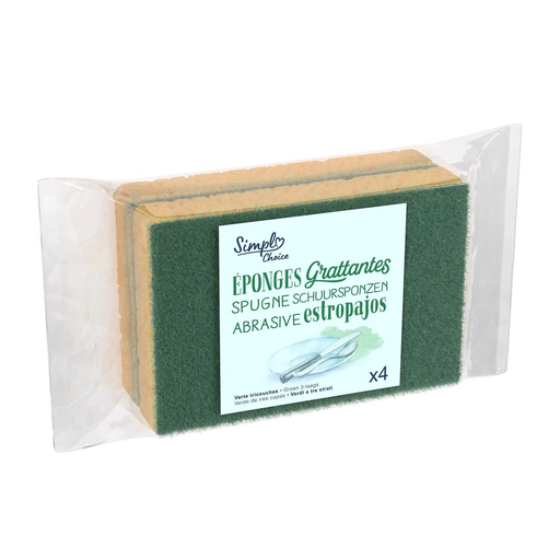 [3560070723836] SIMPL Abrasive Scouring Sponges 4-pack