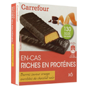 CARREFOUR Barras dietéticas laranja chocolate negro 6x31g
