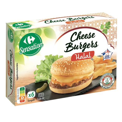 [3560070760107] CARREFOUR Cheeseburgers halal SENSATION 125 g