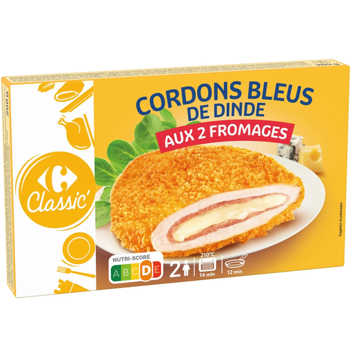 [3560070784691] CARREFOUR CLASSIC Turkey Cordon Bleu with 2 Cheeses 200 g