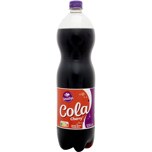 [3560070794836] CARREFOUR Cherry Flavored Cola Soda SENSATION 1.5 L
