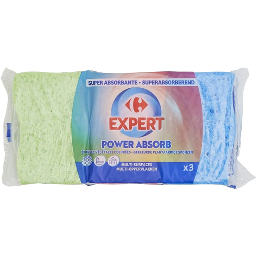 [3560070802586] CARREFOUR Super Absorbent Colored Vegetable Sponges EXPERT 3-pack