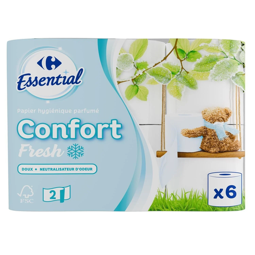 [3560070809837] CARREFOUR Toilet Paper Soft Freshness Disposable Comfort 6-roll pack