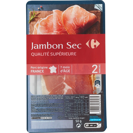 [3560070816965] CARREFOUR Dry Cured Ham 50 g